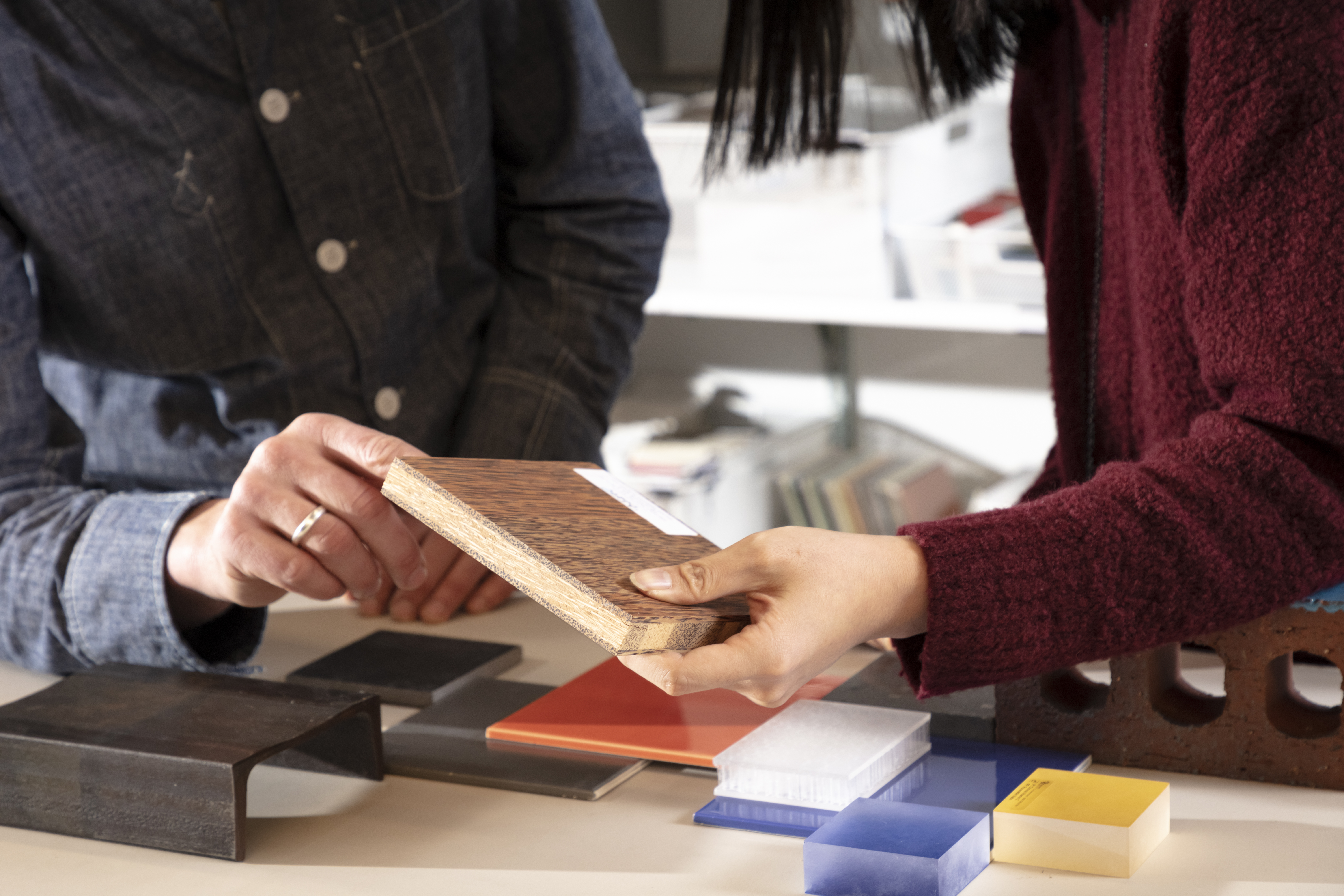 photo of design professionals selecting materials